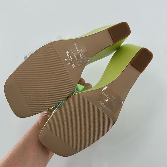 Madden Girl Rayne Wedge Sandal Lime Green Iridescent - Picture 5 of 8